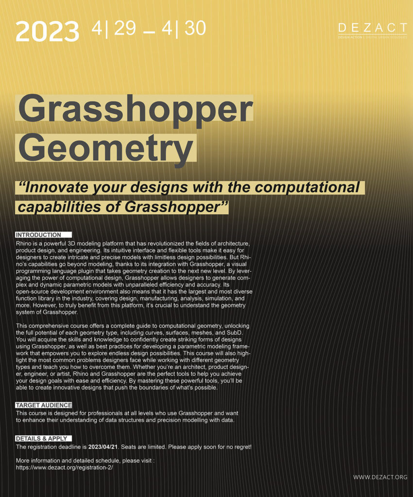 Computational Geometry with Grasshopper — course poster