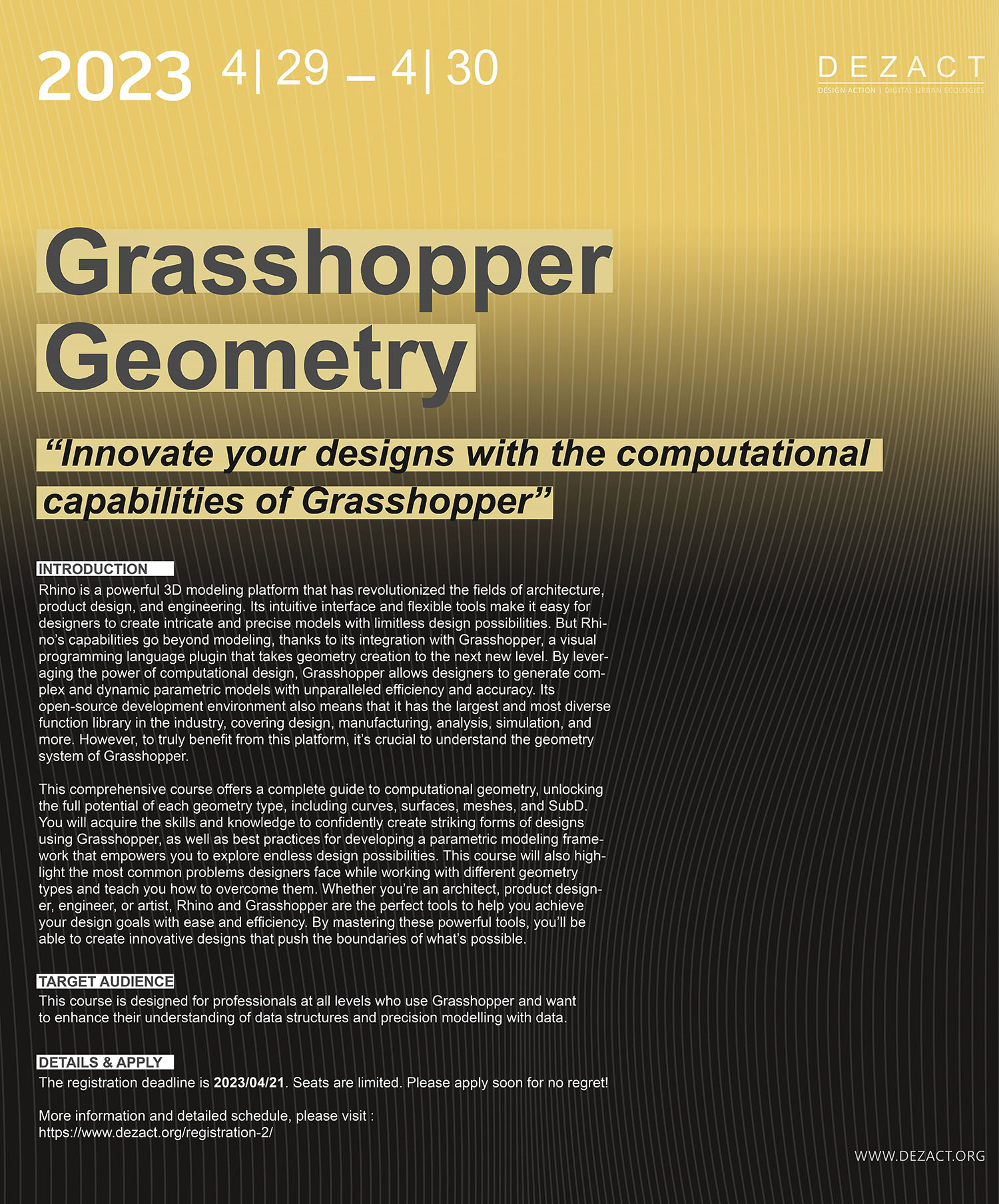 Computational Geometry with Grasshopper — course poster